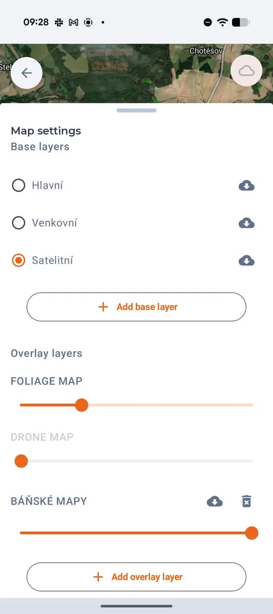 Překryvné vrstvy: průhlednost posuvníkem, stažení i smazání.