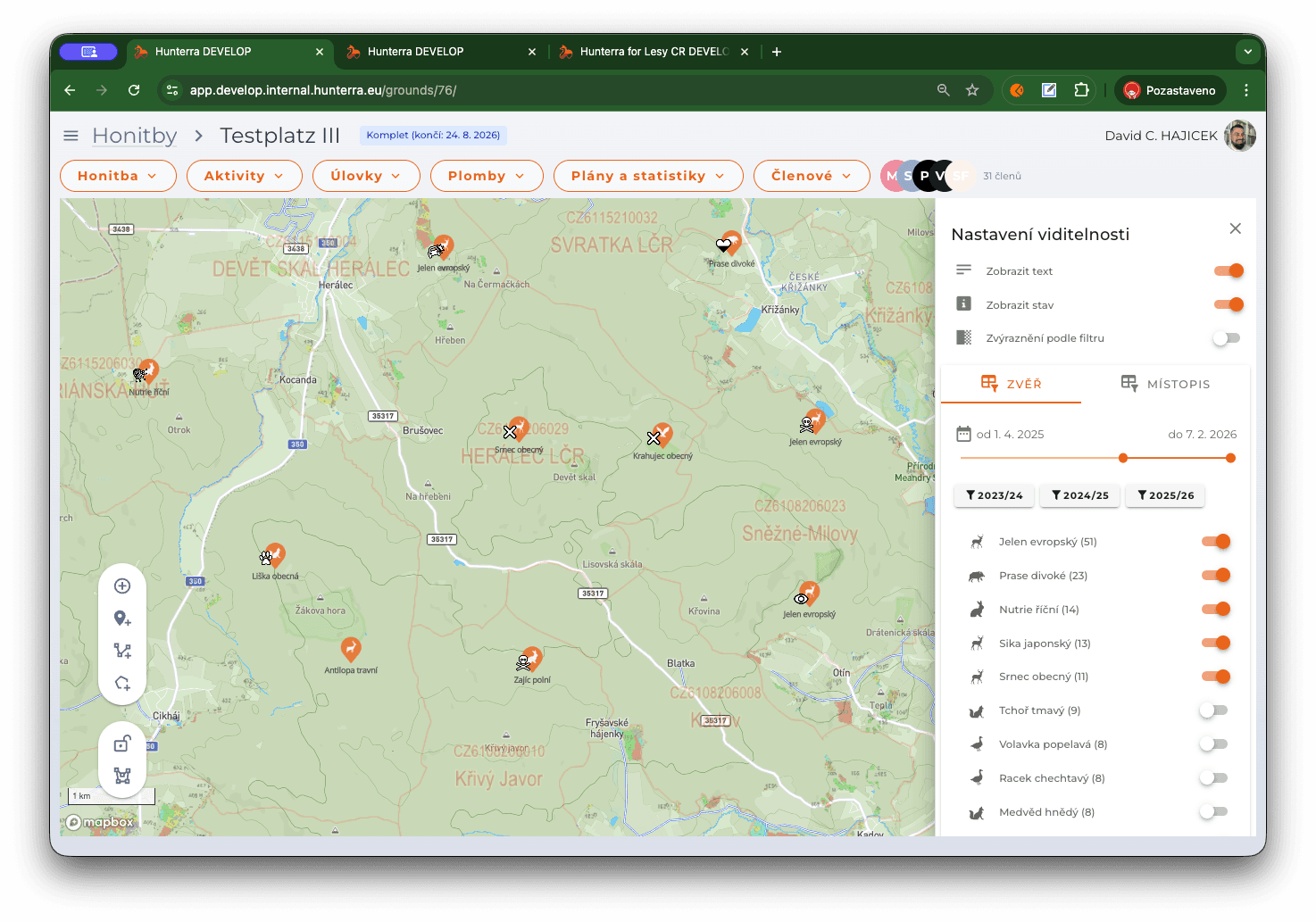 Pokročilá práce s mapou