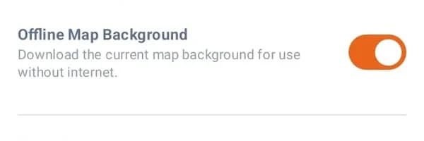 Nastavení map: podklad pro offline a stav jednotlivých vrstev.